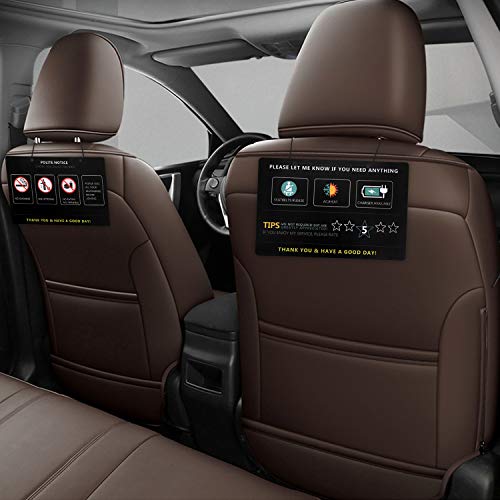 Uber & Lyft Rating Tips Accessories Rideshare Driver Signs-Large 9" x 6" Inch Premium Thick Laminated Durable Backseat Headrest Display Hanging Card (2 Pack)