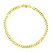 Unisex 14k Yellow Gold Solid 4mm Cuban Curb Chain Bracelet or Anklet, 7