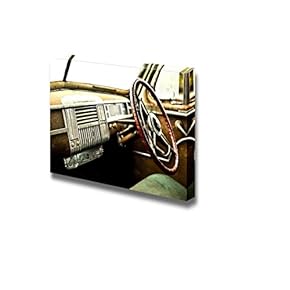 Canvas Prints Wall Art - Grunge and Hight Rusty Elements of Old Luxury Car | Modern Wall Decor/Home Art Gallery Wraps Giclee Print & Wood Framed. Ready to Hang - 12" x 18"