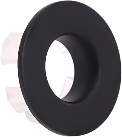 Casoter Black Brass Basin Overflow Cover Ring 30mm Hole Insert Decor