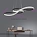 Modern LED Acrylic Chandelier Dining Room Dimmable 3000K~6500K Remote Control Pendant Lights Color/Brightness Adjustable Half Flush Mount Ceiling Hanging Lamp Fixture for Bedroom Livingroom Lighting