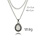 Eoumy Vintage Layered Chain, Teardrop Crystal Pendant Chain Choker, Size No Size