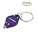 Pack of 50 Uv Mini LED Flashlight Torch Light Lamp Keychain Id Currency Passports Detector Gift (50PCS, Purple)