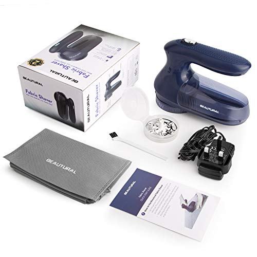 BEAUTURAL Portable Fabric Shaver and Lint Remover with 2-Speeds, Adjustable Shave Height, Dual Protection for Your Clothes, Quickly and Effectively Remove Fluff, Lint, and Bobbles (Upgraded)