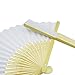 Grosun 10 Packs White Bamboo Folding Fan Handheld Fan Paper Folded Fan for Wedding Party and Home Decoration