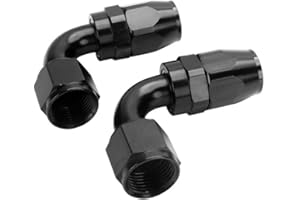 LokoCar 10AN Hose End Fitting 90 Degree Swivel For CPE Braided Hose Black 2Pcs