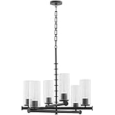 quorum lighting Juniper - 6 Light Chandelier-26 Inches Tall and 26 Inches Wide-Matte Black Finish -Traditional Installation