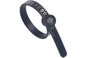 VIADOM Upgraded Ring Sizer 1-17 USA Measuring Tool with Magnified Glass, Reusable Finger Size Gauge Measure Tool Jewelry Sizing Tool USA Rings Size (Black Sizer Gold Scale)
