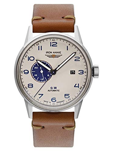 Iron Annie Reloj para Hombre con Correa de Cuero Vintage Serie G38 Fecha 5368