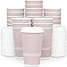 Glowcoast Disposable Coffee Cups With Lids - 16 oz To Go Coffee Cup (80 Pack). Large Travel Cups Hold Shape With Hot, Cold Drinks, No Leaks! Insulated Ripple Cups Protect Hands, No Sleeves! (Sand)