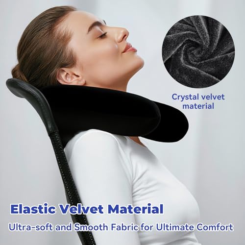 Xolear Travel Pillow to Fill with Clothing, Black | Airplane Neck Warmer Wear Eye Mask and Ear Plugs for Travelling by Car or Airplane, No Fillers