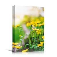 Canvas Wall Art Yellow Fields Bohemian Colorful Floral Group Multicolor Photography - 12x18 inches