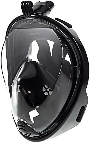 WEIKAI LTD Full Face Anti-Fog Plane Diving Mask Underwater Dry Scuba Snorkeling Set 180° View with GoPro Camera Mount for Adult &amp; Youth，Easy Breathing Diving Mask (Black, L/XL)
