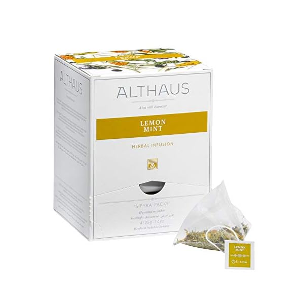 Althaus Tee LEMON MINTâ KrÃ¤utertee im Pyramidenbeutel PYRA PACK â Naturbelassener KrÃ¤utertee mit Zitronengras und Pfefferminze â 15 x 2,75g