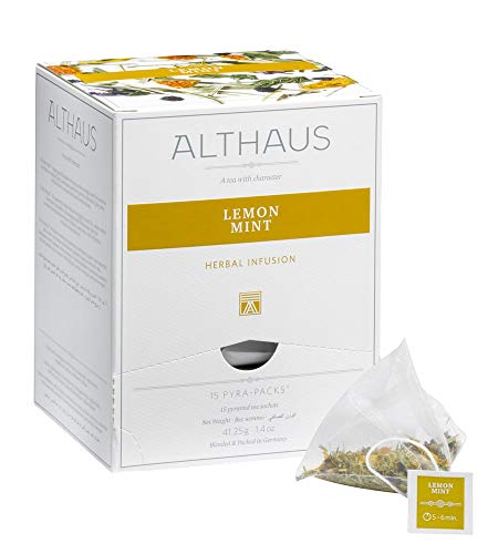 Althaus Tee LEMON MINTâ
 Kräutertee im Pyramidenbeutel PYRA PACK â
 Naturbelassener Kräutertee mit Zitronengras und Pfefferminze â
 15 x 2,75g