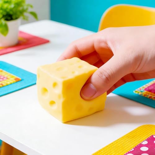 Butter Squishy, Sensory Cheese Block Slow Rise Squishy, 2026 New Adults Soft Novelty Rebounding Sensory Theme Cheese Butter Stress Balls, (a set of 2pcs)