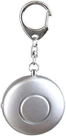 120 dB Silver SOS Personal Alarm Emergency Self Defense Anti Wolf Alarm Keychain Electronic Device for Elderly/Kids/Women/Adventurers/Night Workers/Anti-theft Alarm Fashion Bag Decoration