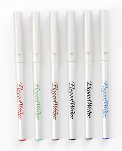 Speedball 2881  Elegant Writer 6 Fine Calligraphy Markers Set, Assorted Colors