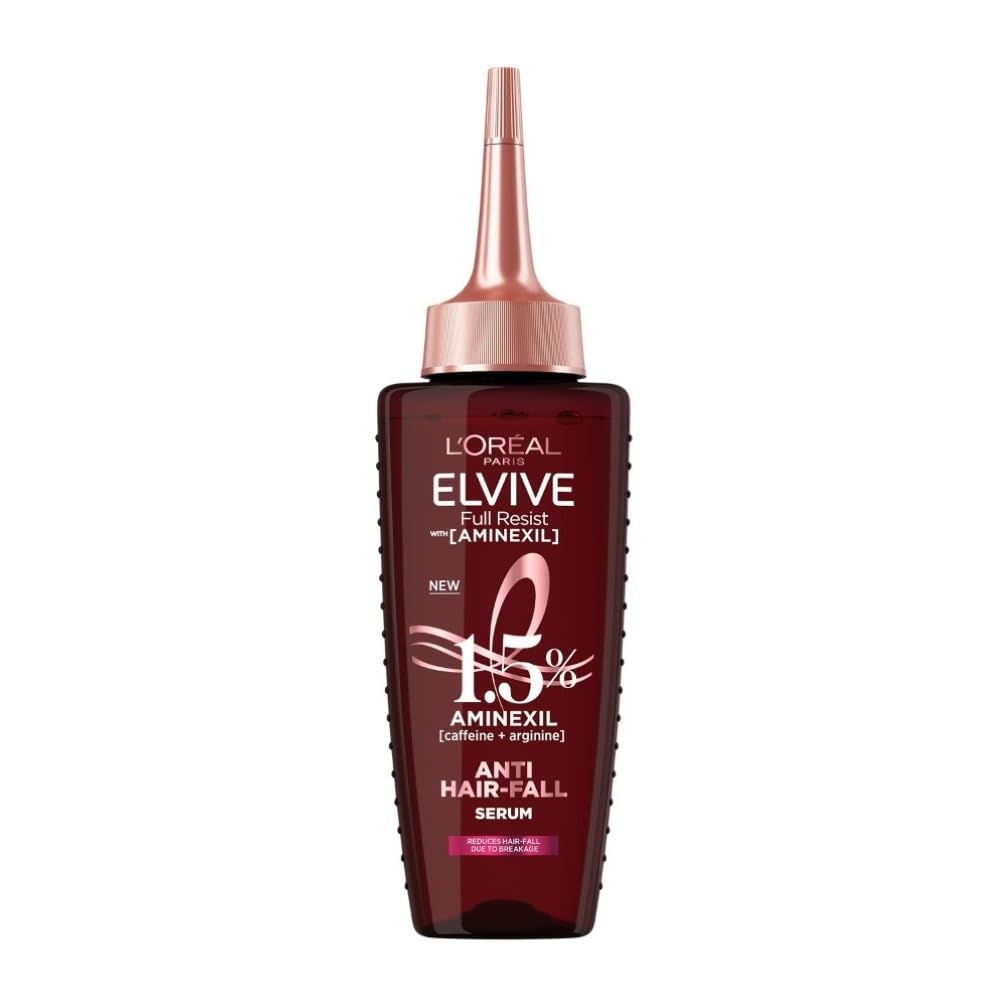 L'Oréal Paris Scalp Serum For Brittle Hair, Elvive Full Resist Anti Hair-Fall Strengthening Treatment With 1.5% Aminexil, Reduces Hair Fall Due To Breakage By 92%, Clinically Proven Formula, 400ml