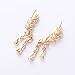 CZ Crystal Leaves Ear Cuffs Climber Earrings Sweep up Ear Vine Wrap Pins 1 Pair