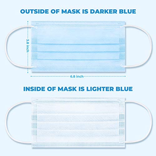 Zubrex 50 Pcs Disposable 3 Ply Safety Face Mask for Protection with Nanofiber Lining Elastic