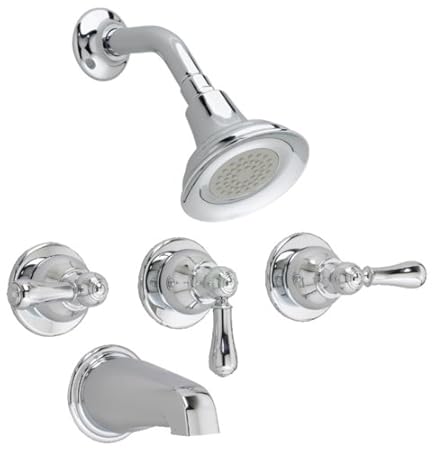 American Standard 7225733 002 Hampton 3 Handle Bath Shower Faucet