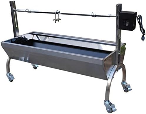 Charotis SSC1 Eco Stainless Steel BBQ Spit Rotisserie 80 lb Capacity 51"L x 22"W