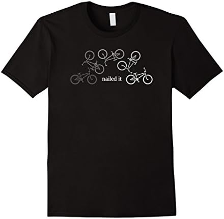 Mens Best ever BMX T Shirt. BMX back flip. Nailed it! Large Black