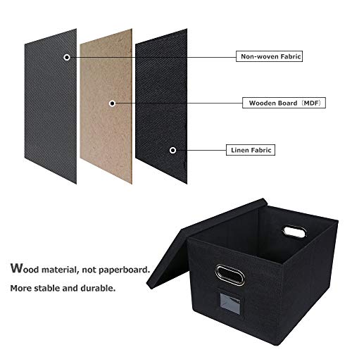 ATBAY File Storage Box Collapsible Large Capacity Office File Organizer for Letter/Legal Size Hanging File Folder Box, Black 1Pack - Thumbnail 3