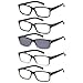 GAMMA RAY READERS 5 Pack Unisex Vintage Readers with Sun Reader Flexible Spring Hinge Reading Glasses for Men and Women – 1.50x