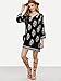 Floerns Women's Bohemian Neck Tie Floral Print Ethnic Style Shift Dress Black S
