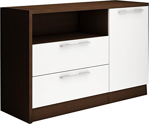Amazon De Abitti Schrank Buffet Sideboard Wenge Und Wirtschaftliche Weiss Mit Nische 2 Schubladen