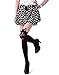 HDE Women's Cute Tattoo Print Stockings Novelty Design Sheer Tights Pantyhose (Red Bowtie Neko Cat)