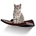 HumaneGoods 19” Deluxe Cat Wall Shelf - Wall-Mounted, Floating Perch with 3X Replaceable Scratch Pads for Adult Cats