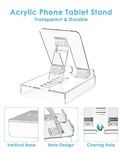 KTRIO Acrylic Tablet Stand for Desk Adjustable