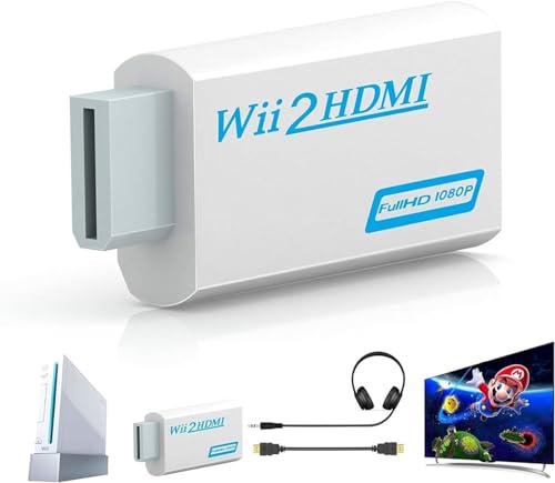 BD&M Wii to HDMI Adapter, WII to Hdmi Converter, Connect Wii Console to HDMI Display Monitor with 3.5mm Audio Supports All Wii Display Modes