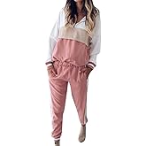 Womens 2 Piece Outfits Sweatsuit Lounge Sets Long Sleeve Sweatshirt Sweatpants Tracksuit