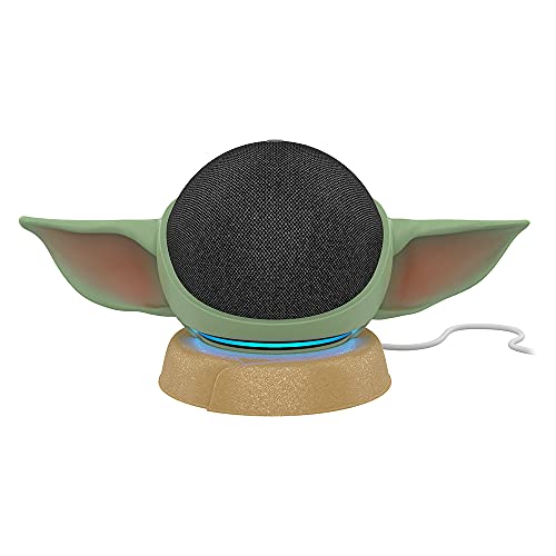 Totalmente nuevo Echo Dot (4.a generación) Charcoal con All New, Made for Amazon, con el soporte inspirado en The Mandalorian Baby Grogu TM para Amazon Echo Dot (4.a generación)