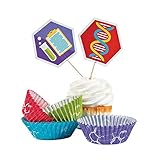 Fun Express Science Party Cupcake Liners with Picks - Makes 50 Treats