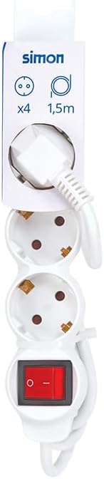 basicline - Base 4 messa a terra+interruttore +cavo 1,5m 3g1 bianco borsa risvolto