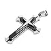 Urban Jewelry Mens Polished 316L Stainless Steel Star Cross Necklace Pendant - Black & Silver, 21 Inch Chain