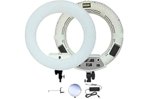 Yidoblo 18 inch LED Ring Light FD-480II Dimmable Super Bright 96W Lighting with Smartphone Holder, Mirror for Makeup, YouTube Vine Videos, Filming, Selfies, Portrait, Photos Shooting Photography White