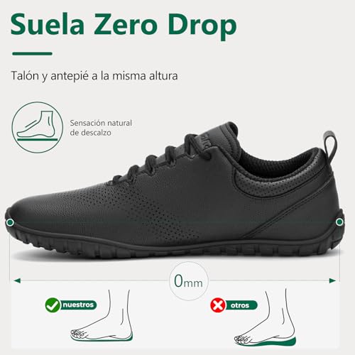 SAGUARO Zapatillas Barefoot Hombre, Calzado Minimalista Ligero con Puntera Ancha & Zero Drop para Caminar al Aire Libre Casual, Tallas 39-48