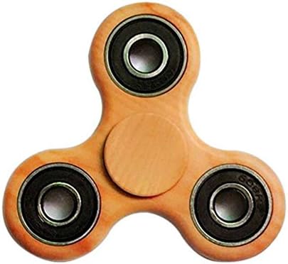New Tri-Spinner Fidget Toy 3D Printing Ceramic Bearing EDC Focus Toy for Killing Time, Guarantee 2 min+ Spin Time! (wooden color)