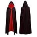 Lulu Home Halloween Vampire Cloak, Velvet Reversible Hooded Vampire Cape for Halloween Adult Cosplay Black and Red