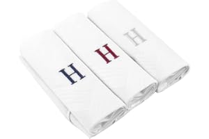 MODA DI RAZA Handkerchiefs for Men, 3 Piece Set Cotton Hanky, Monogrammed, Initial Handkerchiefs, Pocket Square For Men