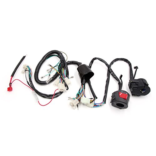 uxcell Motorcycle Electrical Main Wire Harness w Right Left Handlebar Switch Kit for WY125