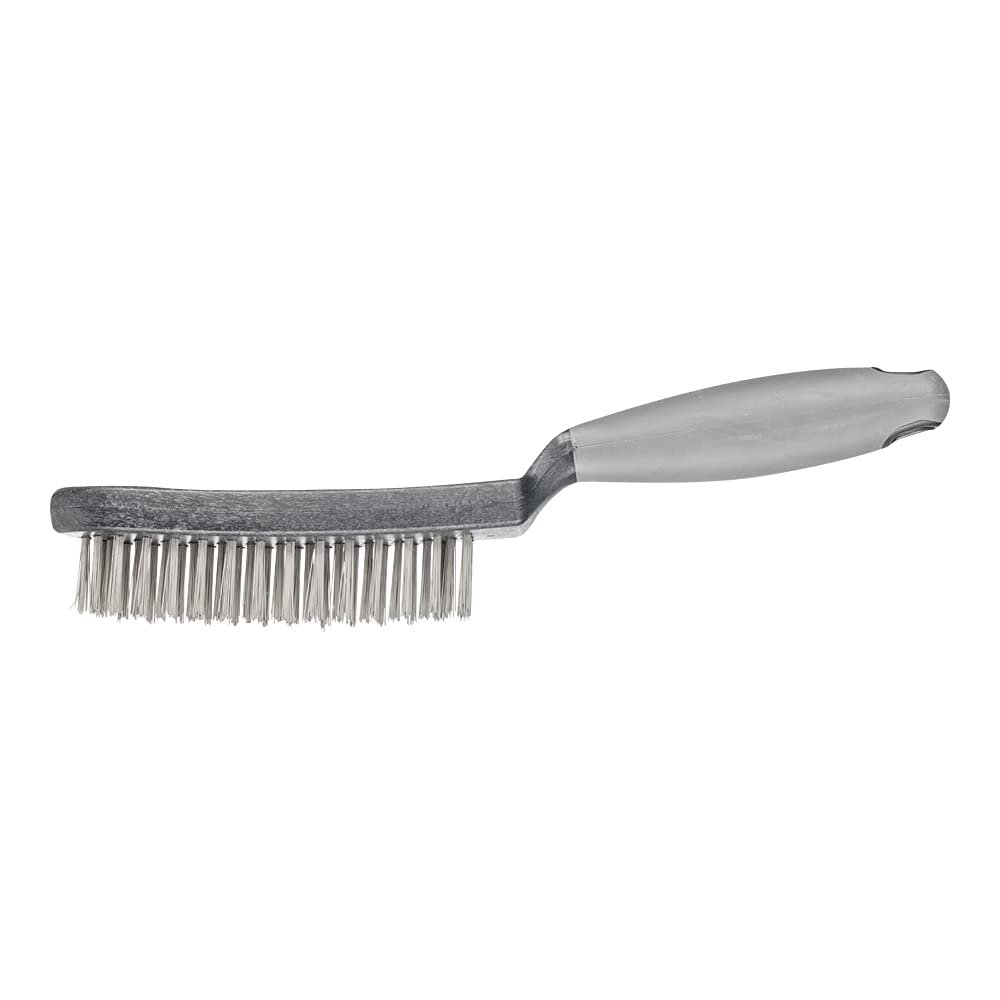 PFERD HBUP 43698007 Hand Brush 3 Rows Steel Wire Diameter 0.40 cm with Plastic Body and Ergonomic Handle