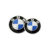 2pcs Runden Round Car Auto Blue White 82mm Front Hood & 73mm Back Trunk Round Compatible Replacement Emblem Logo Badge Fast Ship For (BMW)