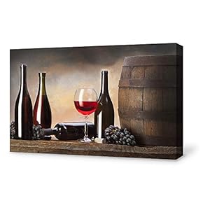 Canvas Wall Art for Living Room,Bedroom Home Artwork Paintings Red Wine Ready to Hang - 12x18 inches